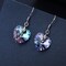 Austrian Crystal Heart Drop Dangle Earrings for Women 925 Sterling Silver Hook Hypoallergenic Earring (Vitrail Light)